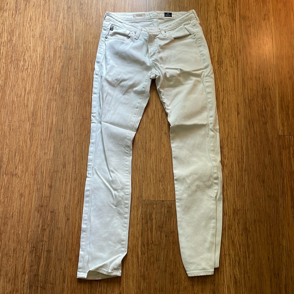 Adriano Goldschmied the Stevie Slim Straight White Jeans